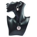 Rose Quartz Power Ring Earrings & Pendant Set - Love & Compassion