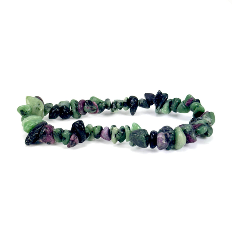 Ruby Zoisite Stone Chip Bracelet