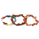Sacral Chakra Crystal Chip Bracelet Trio Set