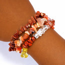 Sacral Chakra Crystal Chip Bracelet Trio Set