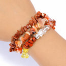 Sacral Chakra Crystal Chip Bracelet Trio Set