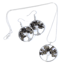 Smokey Quartz Tree Of Life Jewellery Set (Necklace & Earrings)