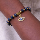 Speak Your Truth Evil Eye Charm Bracelet - Sodalite