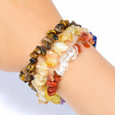 Solar Plexus Chakra Crystal Chip Bracelet Trio Set