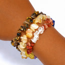 Solar Plexus Chakra Crystal Chip Bracelet Trio Set