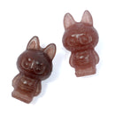 Labubu Strawberry Quartz Crystal Carving – Joyful Energy & Playful Love