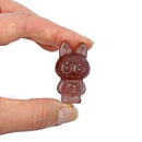 Labubu Strawberry Quartz Crystal Carving – Joyful Energy & Playful Love