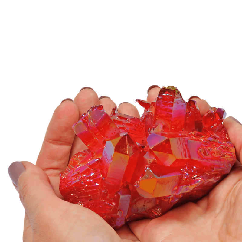 Red Aura Quartz Cluster (484g)