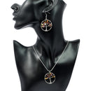 Watermelon Tourmaline Tree Of Life Jewellery Set (Necklace & Earrings)