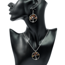 Watermelon Tourmaline Tree Of Life Jewellery Set (Necklace & Earrings)
