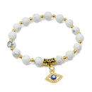 Calm Mind Evil Eye Charm Bracelet - White Howlite
