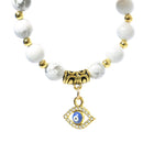 Calm Mind Evil Eye Charm Bracelet - White Howlite