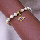 Calm Mind Evil Eye Charm Bracelet - White Howlite