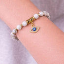 Calm Mind Evil Eye Charm Bracelet - White Howlite