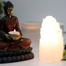 Selenite Tower Lamp - 15 cm