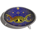 Triple Leg Enamelled Ritual Bowl - Purple Triple Moon
