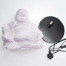 Laughing Buddha Lamp - Lavender Crackle