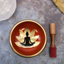 Buddha Singing Bowl Set - Black/Orange 14cm