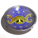 Triple Leg Enamelled Ritual Bowl - Purple Triple Moon