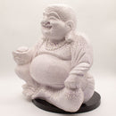 Laughing Buddha Lamp - Lavender Crackle