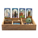 Four Section Tarot Box with Card Holder - Black Cover