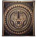 Black/Gold Hand Of Hamsa - Wall Hanging/Bedspread (200 x 230cm)