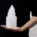 Selenite Tower Lamp - 20 cm