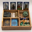 Four Section Tarot Box with Card Holder - Black Cover