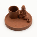 Multi Purpose Buddha Incense Plate - Terracotta