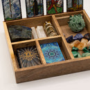 Four Section Tarot Box with Card Holder - Black Cover