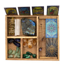 Four Section Tarot Box with Card Holder - Black Cover