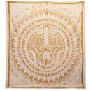 White Gold Hand Of Hamsa - Wall Hanging/Bedspread (200 x 230cm)