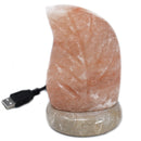 Multicolour USB Leaf Shaped Himalayan Salt Lamp - 10.5cm