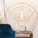 White Gold Hand Of Hamsa - Wall Hanging/Bedspread (200 x 230cm)