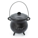 Large Cast Iron Cauldron with Triple Moon Design