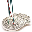 Polished Aluminium Large Hand Of Hamsa Incense Holder