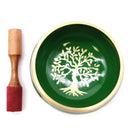 Tree of Life Singing Bowl Set- Green 14cm