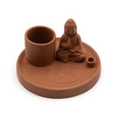 Multi Purpose Buddha Incense Plate - Terracotta