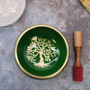 Tree of Life Singing Bowl Set- Green 14cm