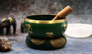 Tree of Life Singing Bowl Set- Green 14cm