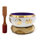 Yin & Yang Singing Bowl Set- White/Purple 14cm