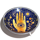 Triple Leg Enamelled Ritual Bowl - Hamsa Midnight Blue