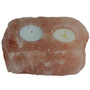 2 Hole Natural Salt Candle Holder - 1-1.5 kg