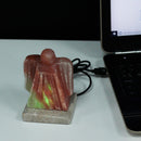 Multicolour USB Angel Shaped Himalayan Salt Lamp - 7.5cm