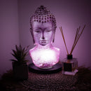 Buddha Bust Lamp - Lavender Crackle