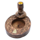 Brass Buddha - Small Mango Wood Backflow Incense Burner