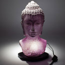 Buddha Bust Lamp - Lavender Crackle
