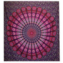 Purple Peacock Mandala - Wall Hanging/Bedspread (200 x 230cm)