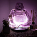 Laughing Buddha Lamp - Lavender Crackle