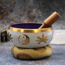 Yin & Yang Singing Bowl Set- White/Purple 14cm